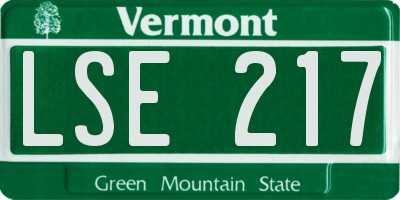 VT license plate LSE217