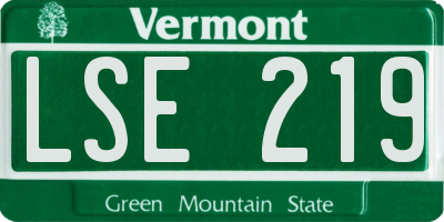 VT license plate LSE219