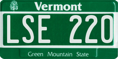 VT license plate LSE220