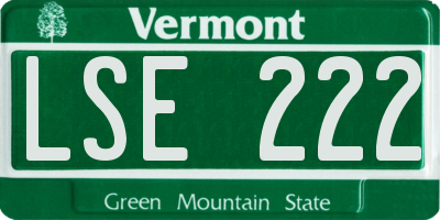VT license plate LSE222