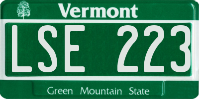 VT license plate LSE223