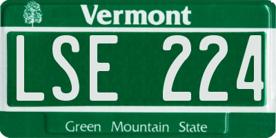 VT license plate LSE224