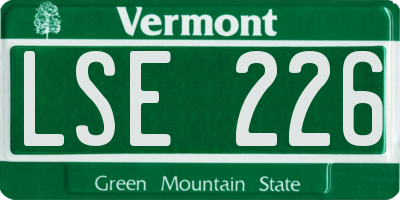 VT license plate LSE226