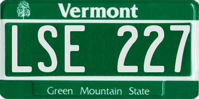 VT license plate LSE227