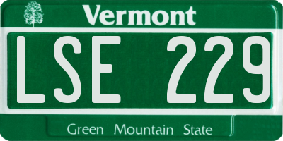 VT license plate LSE229