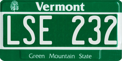 VT license plate LSE232
