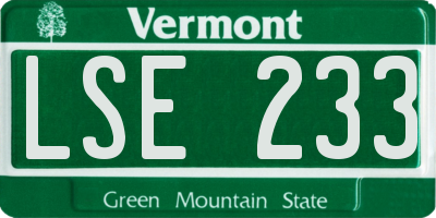 VT license plate LSE233