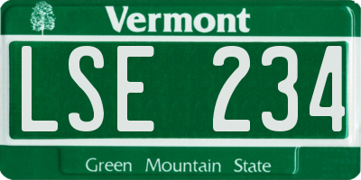 VT license plate LSE234
