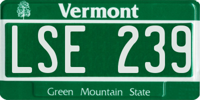 VT license plate LSE239