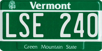 VT license plate LSE240