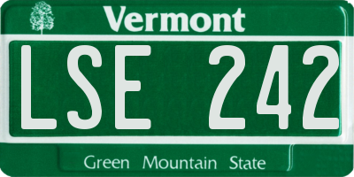 VT license plate LSE242