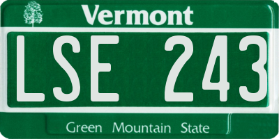 VT license plate LSE243