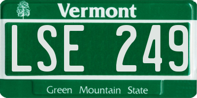 VT license plate LSE249