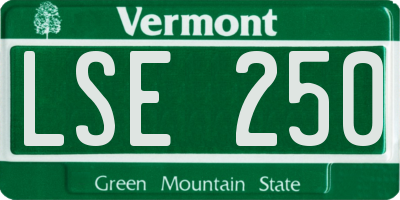 VT license plate LSE250