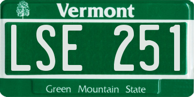 VT license plate LSE251