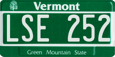 VT license plate LSE252