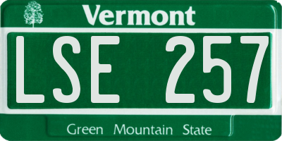 VT license plate LSE257