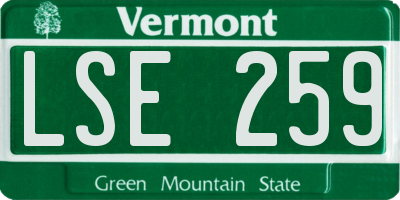 VT license plate LSE259