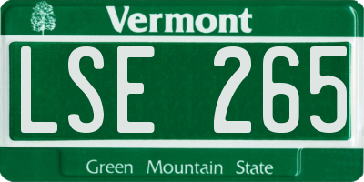 VT license plate LSE265