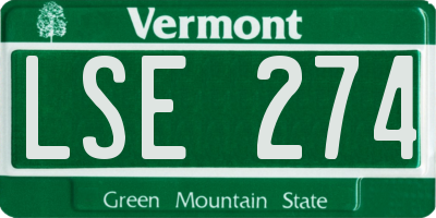 VT license plate LSE274