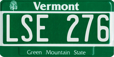 VT license plate LSE276