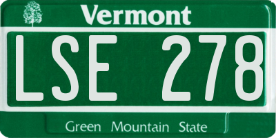 VT license plate LSE278