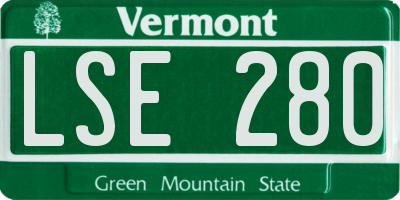 VT license plate LSE280