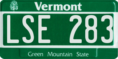 VT license plate LSE283