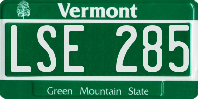 VT license plate LSE285