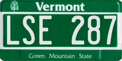 VT license plate LSE287
