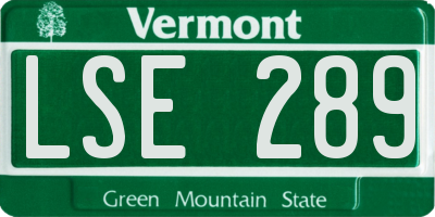 VT license plate LSE289
