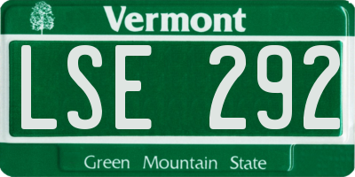 VT license plate LSE292
