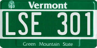 VT license plate LSE301