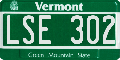 VT license plate LSE302