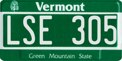 VT license plate LSE305