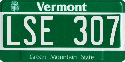 VT license plate LSE307