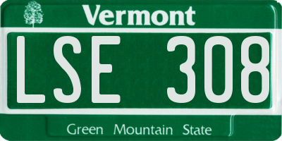 VT license plate LSE308