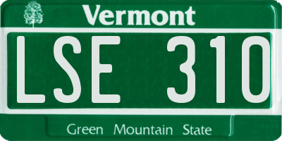 VT license plate LSE310