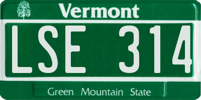 VT license plate LSE314