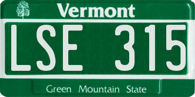 VT license plate LSE315