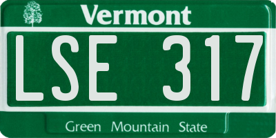 VT license plate LSE317