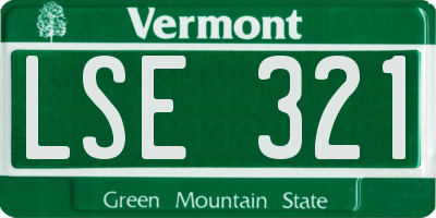 VT license plate LSE321