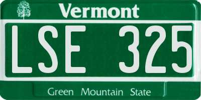 VT license plate LSE325