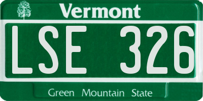 VT license plate LSE326