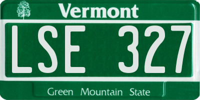 VT license plate LSE327