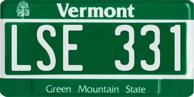 VT license plate LSE331