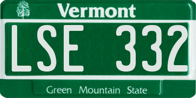 VT license plate LSE332