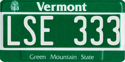 VT license plate LSE333