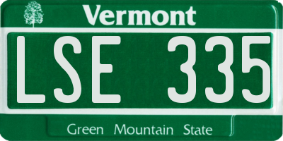 VT license plate LSE335