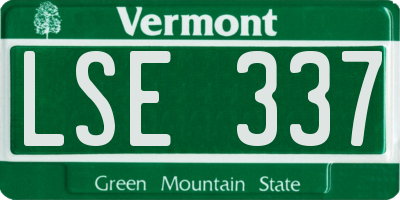 VT license plate LSE337